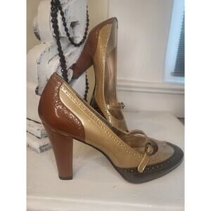 Ann Klein Akshanty Color Block Patent Leather Mary Jane 7M